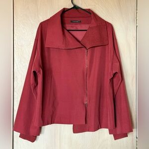 Annette Görtz Asymmetrical Zip Jacket Brick Red Cotton Stretch EU 40 US M